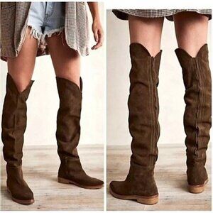 Free People Size EU 38 US 7.5 Banks Suede Over The Knee Boots